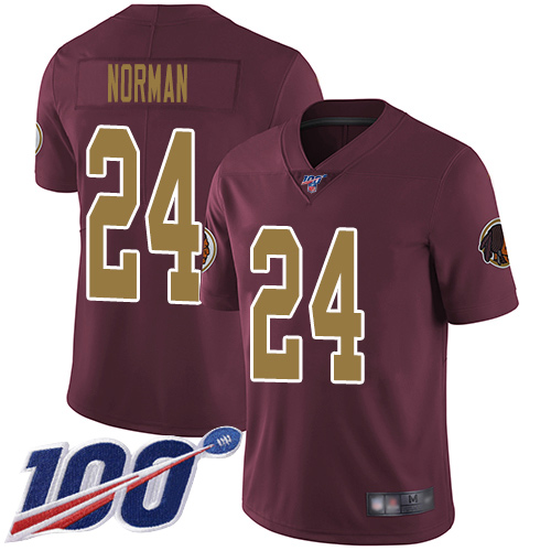 Washington Redskins Limited Burgundy Red Men Josh Norman Alternate Jersey NFL Football #24 100th->youth nfl jersey->Youth Jersey